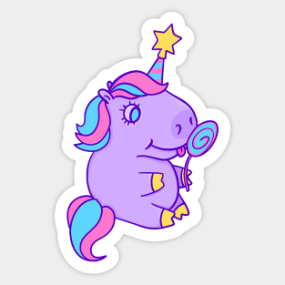 Unicorn with a lollipop Sticker